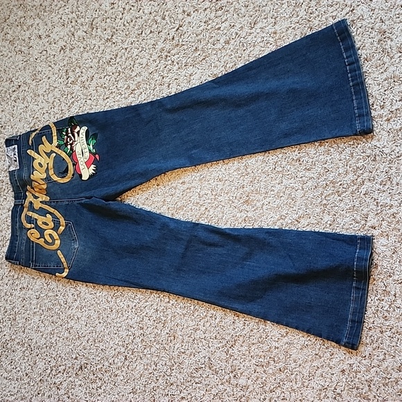 Ed Hardy  Denim Jeans with Gold and Red Logo - Picture 12 of 12